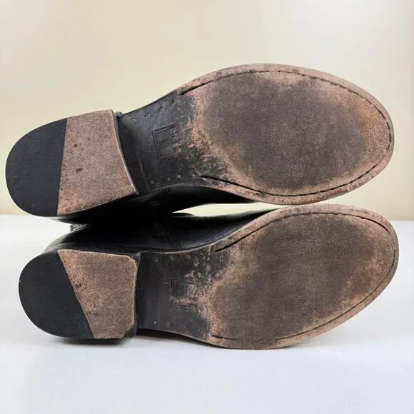 Frye Harness Black Leather Short Ankle Boots - Picture 10 of 12